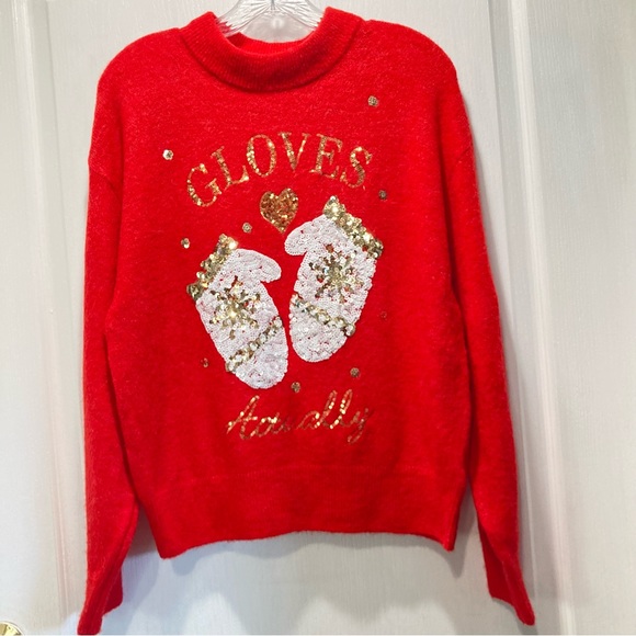 H&M Christmas Knit Sweater wool blend with Sequin Motif size:XS - Picture 13 of 13